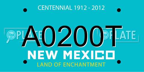 A0200T New Mexico License Plate