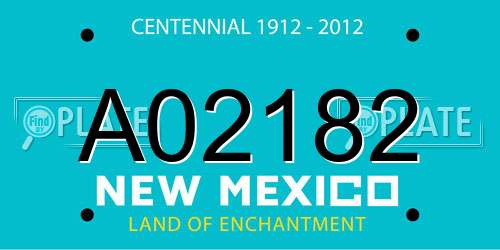 A02182 New Mexico License Plate