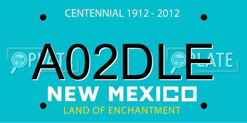 A02DLE New Mexico License Plate