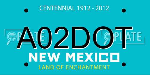 A02DOT New Mexico License Plate