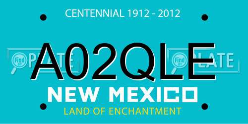 A02QLE New Mexico License Plate