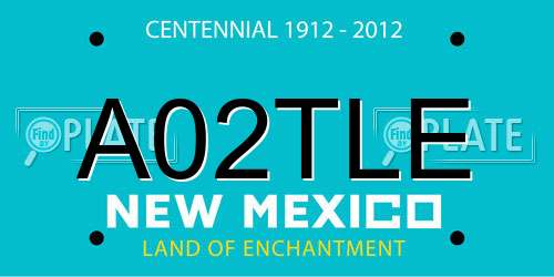 A02TLE New Mexico License Plate