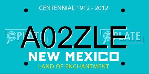 A02ZLE New Mexico License Plate