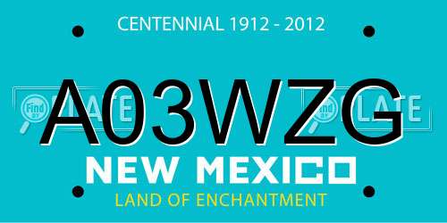 A03WZG New Mexico License Plate