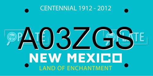 A03ZGS New Mexico License Plate