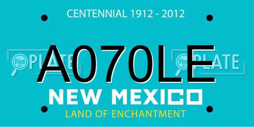 A070LE New Mexico License Plate