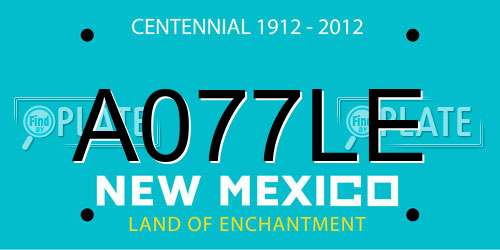 A077LE New Mexico License Plate