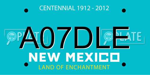 A07DLE New Mexico License Plate