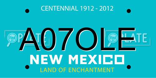 A07OLE New Mexico License Plate