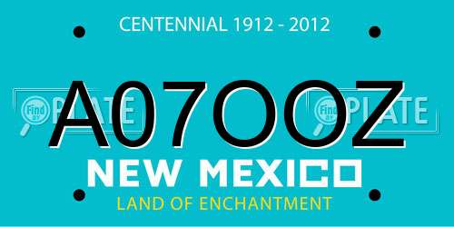 A07OOZ New Mexico License Plate