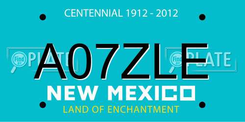 A07ZLE New Mexico License Plate
