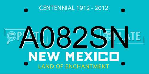 A082SN New Mexico License Plate