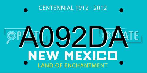 A092DA New Mexico License Plate