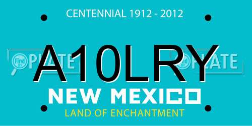 A10LRY New Mexico License Plate