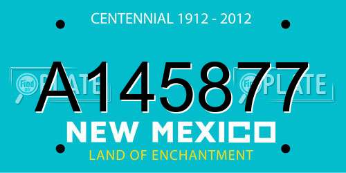 A145877 New Mexico License Plate