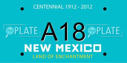 A18 New Mexico License Plate