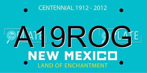 A19ROG New Mexico License Plate