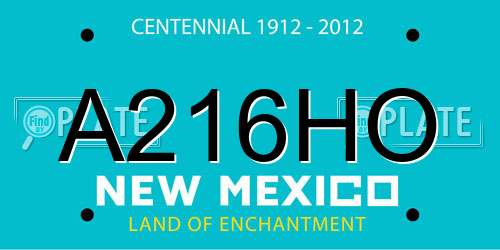 A216HO New Mexico License Plate