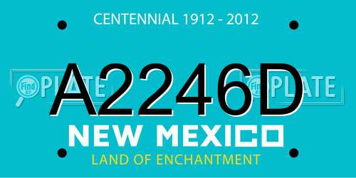 A2246D New Mexico License Plate