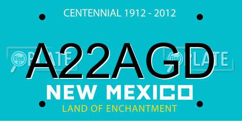 A22AGD New Mexico License Plate