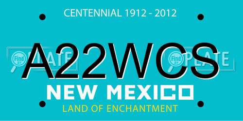 A22WCS New Mexico License Plate