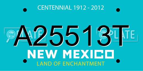 A25513T New Mexico License Plate
