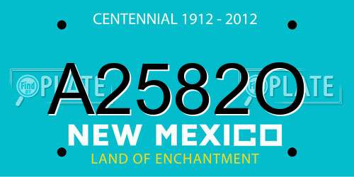 A2582O New Mexico License Plate
