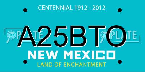 A25BTO New Mexico License Plate