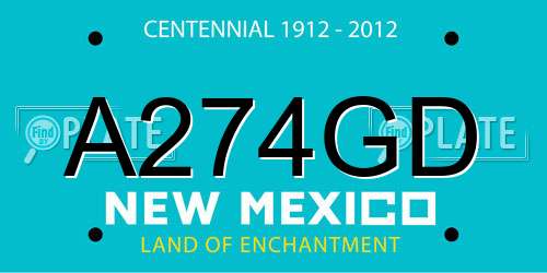 A274GD New Mexico License Plate