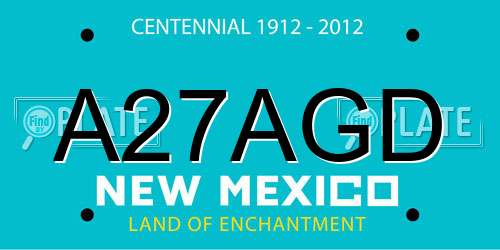 A27AGD New Mexico License Plate