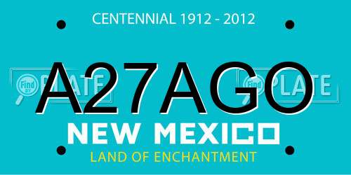 A27AGO New Mexico License Plate