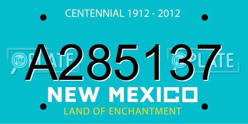 A285137 New Mexico License Plate