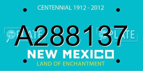 A288137 New Mexico License Plate