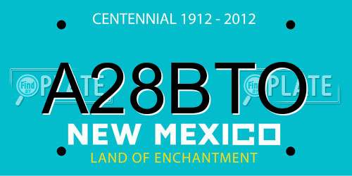 A28BTO New Mexico License Plate