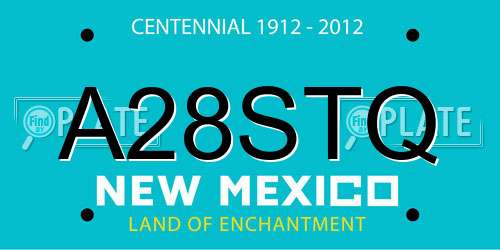 A28STQ New Mexico License Plate