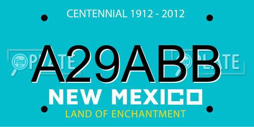 A29ABB New Mexico License Plate