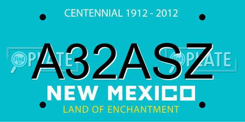 A32ASZ New Mexico License Plate