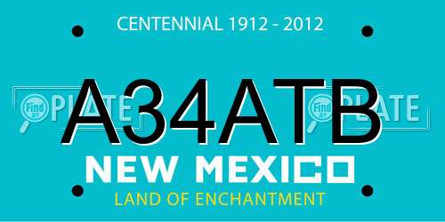 A34ATB New Mexico License Plate
