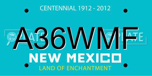 A36WMF New Mexico License Plate