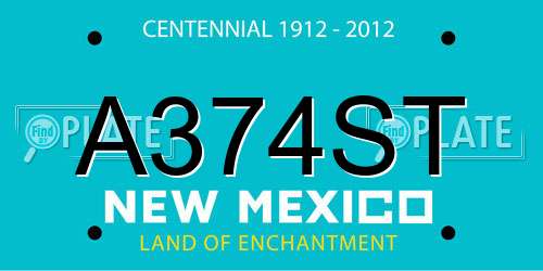 A374ST New Mexico License Plate