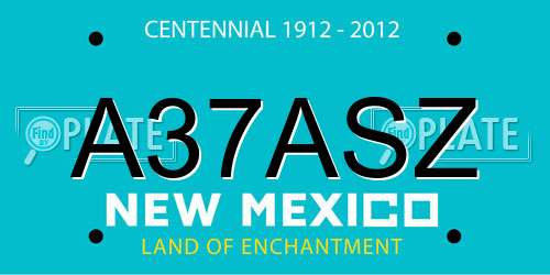 A37ASZ New Mexico License Plate