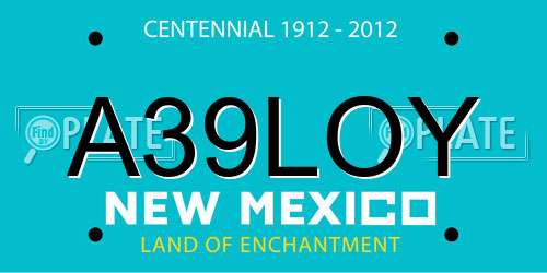 A39LOY New Mexico License Plate