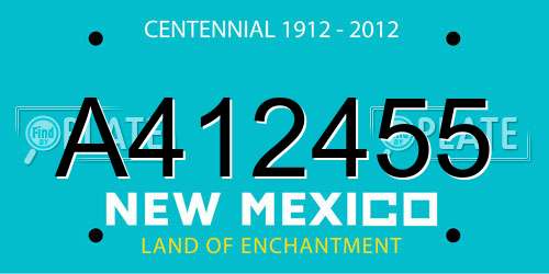 A412455 New Mexico License Plate