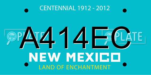 A414EC New Mexico License Plate
