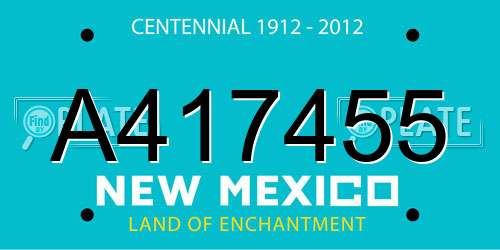 A417455 New Mexico License Plate