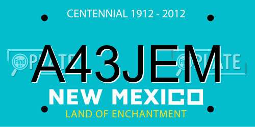 A43JEM New Mexico License Plate