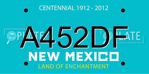 A452DF New Mexico License Plate