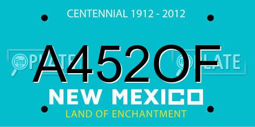 A452OF New Mexico License Plate