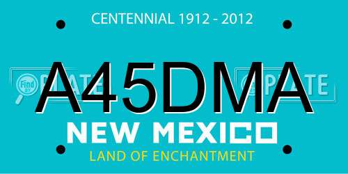 A45DMA New Mexico License Plate