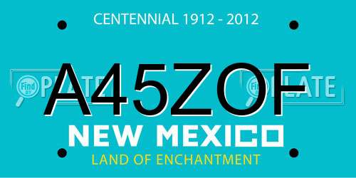 A45ZOF New Mexico License Plate